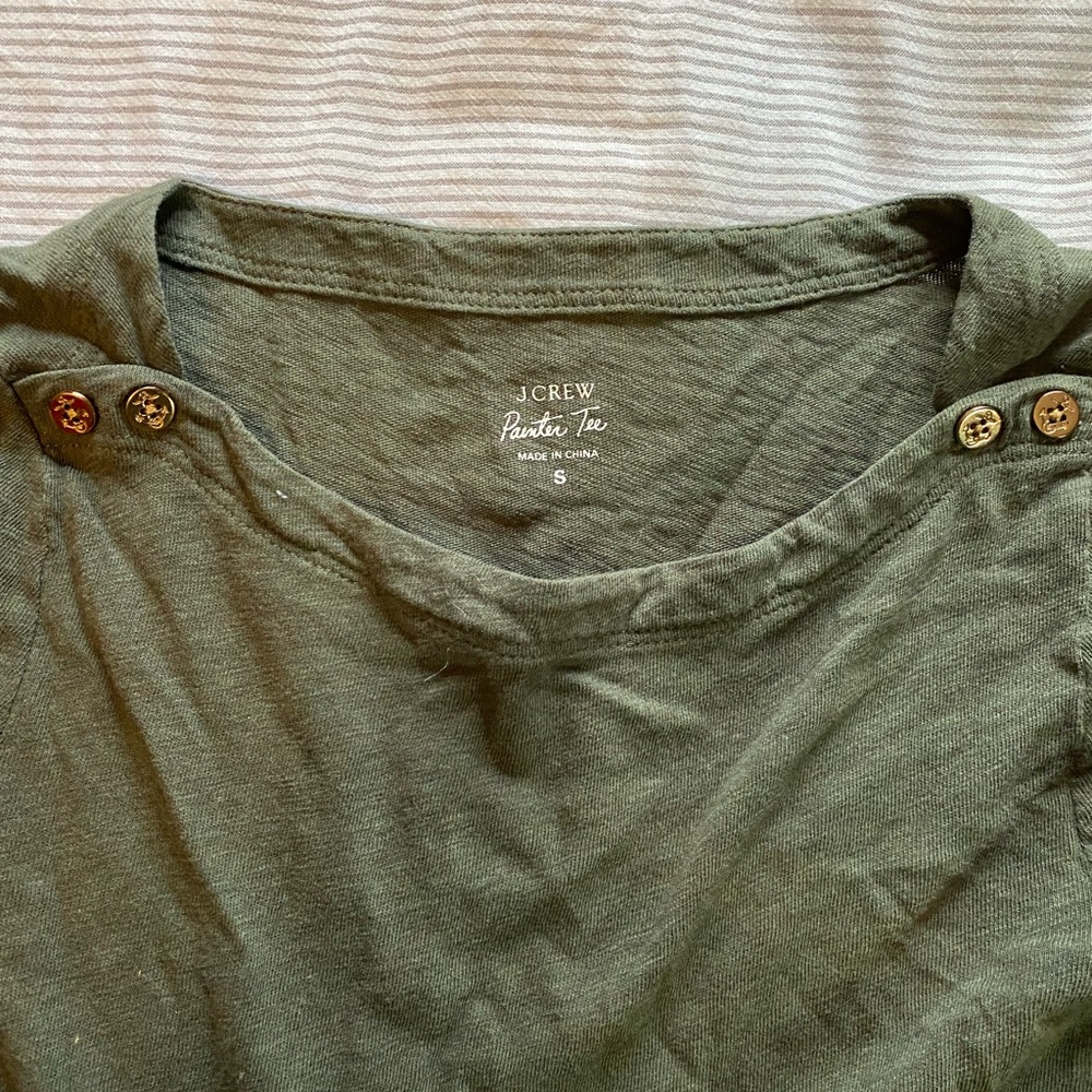 J. Crew painter tee olive green